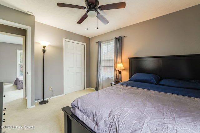 10000 Charleswood Rd, Louisville, KY 40229 - bedroom featuring carpet, a closet, baseboards, and ceiling fan