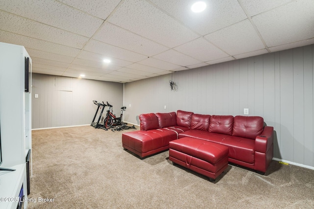 10000 Charleswood Rd, Louisville, KY 40229 - living area with recessed lighting, carpet floors, baseboards, and a paneled ceiling