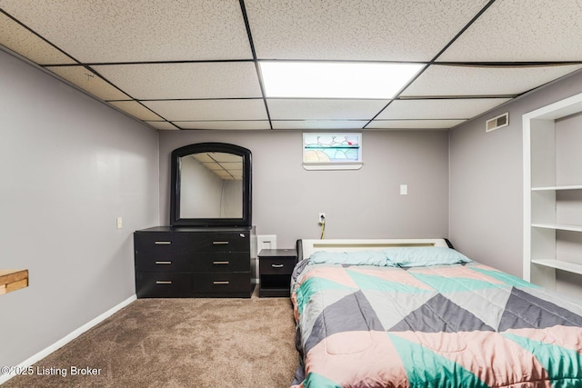 10000 Charleswood Rd, Louisville, KY 40229 - carpeted bedroom with baseboards, visible vents, and a drop ceiling