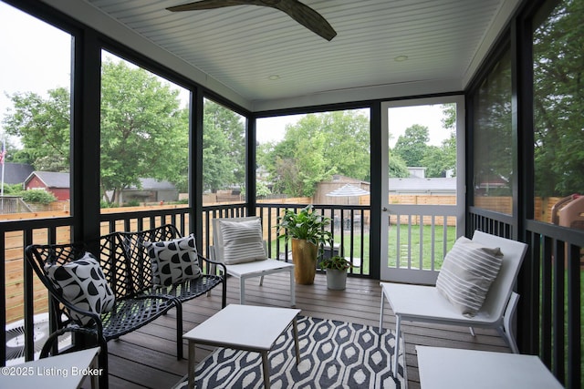 216 Cornell Pl, Louisville, KY 40207 - sunroom featuring a ceiling fan and plenty of natural light