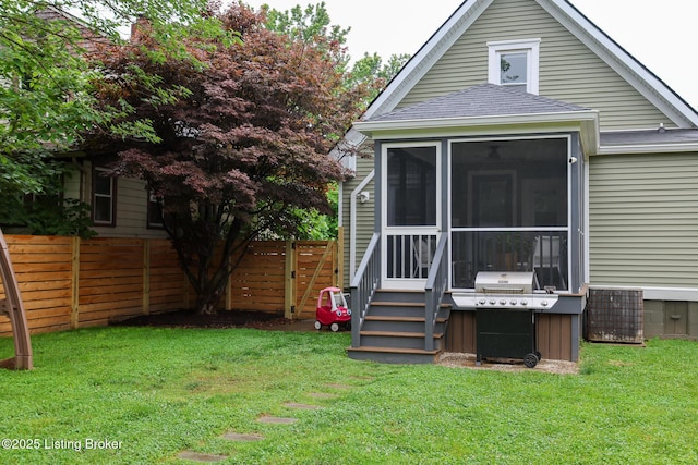 216 Cornell Pl, Louisville, KY 40207 - back of property with a shingled roof and a sunroom