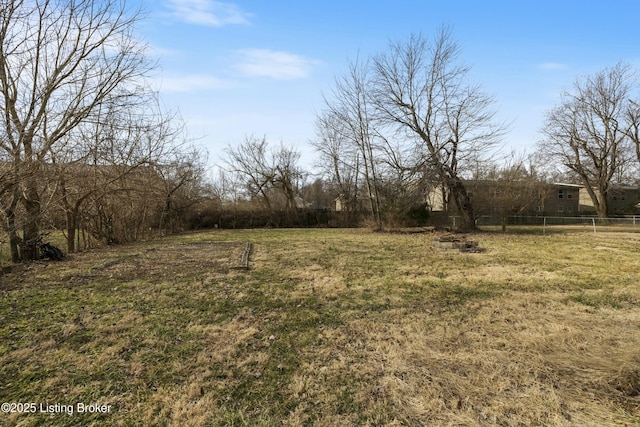 view of yard featuring fence