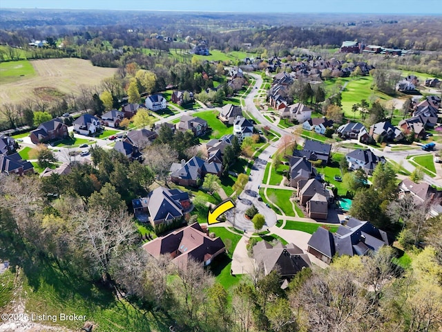 aerial view featuring a residential view