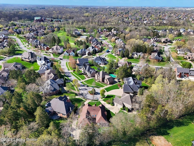 aerial view featuring a residential view