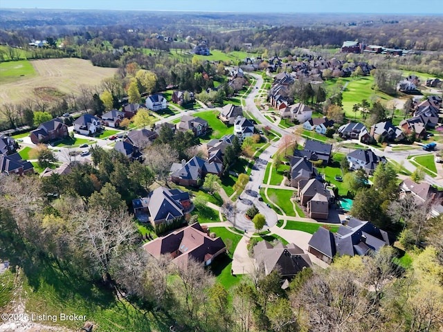 bird's eye view with a residential view