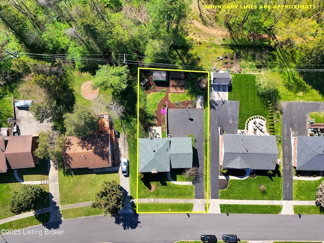 bird's eye view featuring a residential view