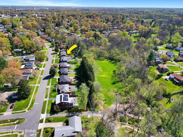 aerial view with a residential view
