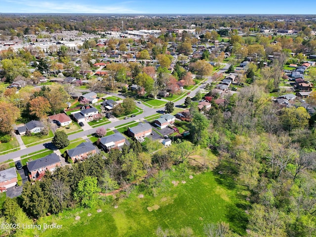 aerial view with a residential view