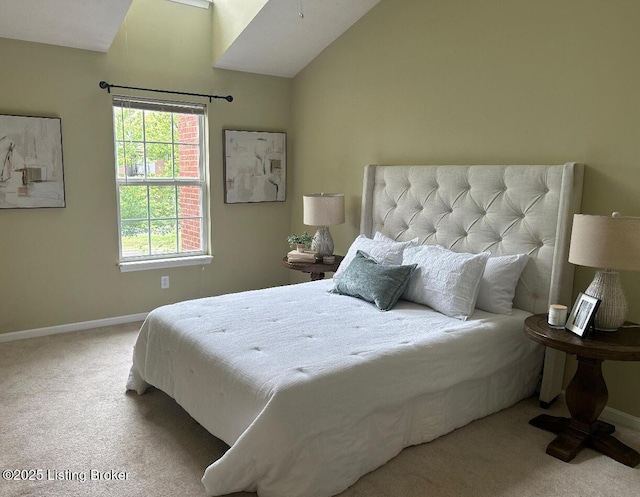 10202 Deer Vista Dr Unit 202, Louisville, KY 40291 - bedroom with carpet flooring, vaulted ceiling, and baseboards