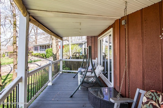 wooden deck with a porch