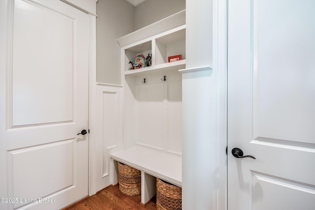 mudroom featuring wood finished floors