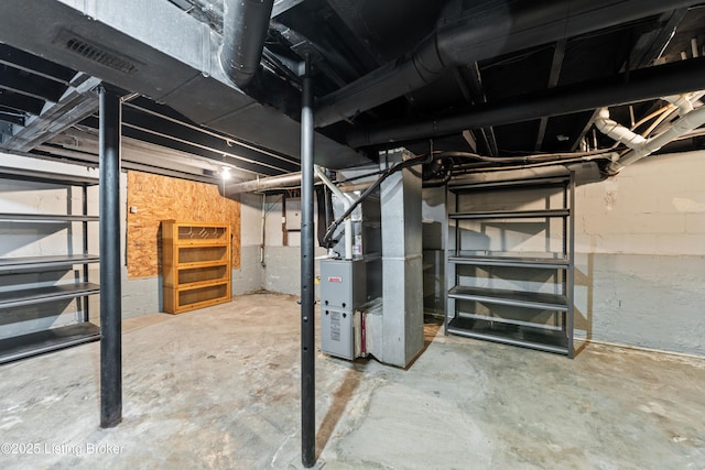 unfinished below grade area with visible vents
