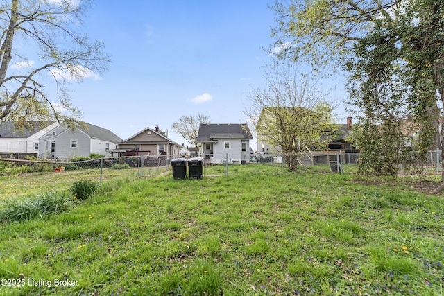 view of yard featuring fence