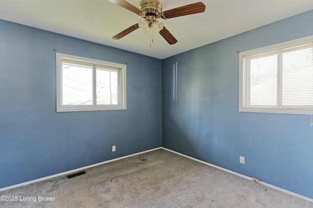 4311 Kurtz Ave, Louisville, KY 40229 - carpeted empty room featuring ceiling fan, baseboards, and visible vents