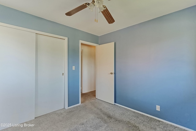 4311 Kurtz Ave, Louisville, KY 40229 - unfurnished bedroom featuring carpet, a closet, and ceiling fan