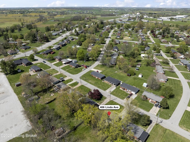 aerial view featuring a residential view