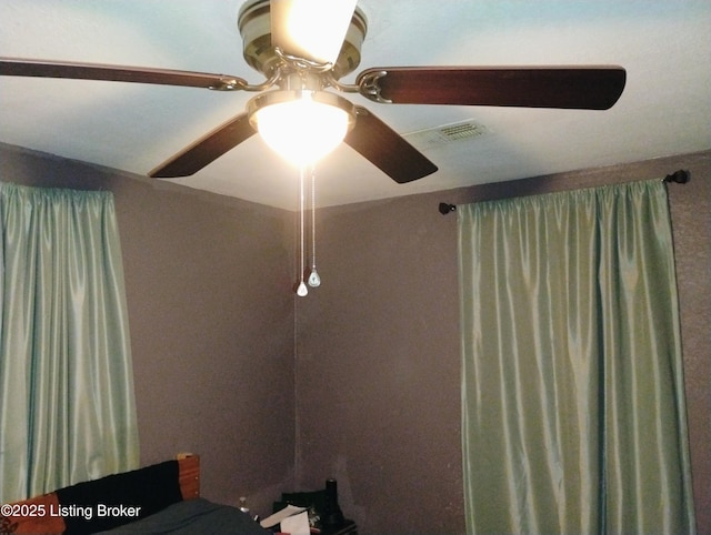 interior details with visible vents and ceiling fan