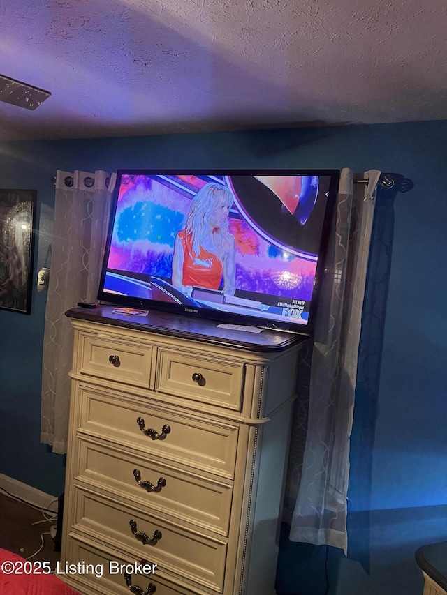 room details with a textured ceiling