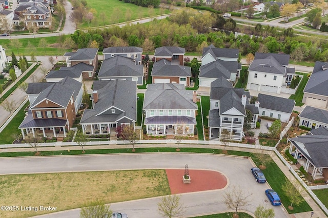 bird's eye view with a residential view