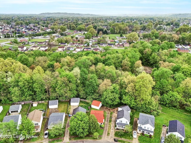aerial view with a residential view