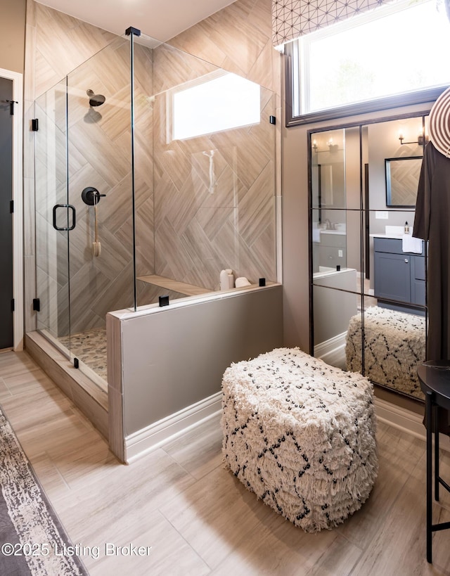 10535 Vista View Dr, Louisville, KY 40291 - bathroom featuring vanity and a stall shower