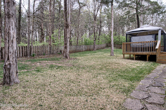 12305 Dominion Way, Louisville, KY 40299 - view of yard with a fenced backyard, a gazebo, and a deck