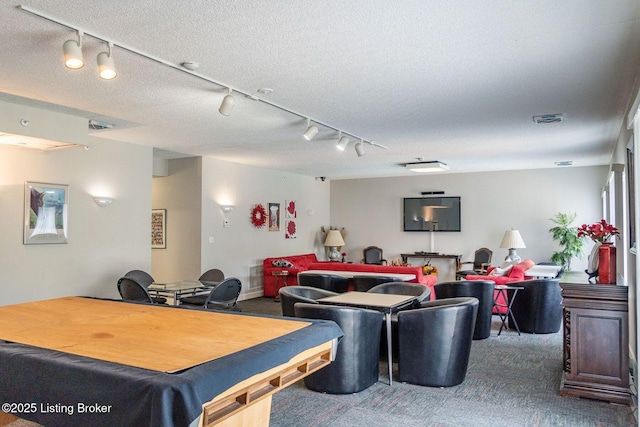 5100 US Highway 42 Unit 226, Louisville, KY 40241 - rec room featuring carpet floors, rail lighting, and a textured ceiling
