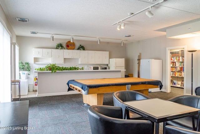 5100 US Highway 42 Unit 226, Louisville, KY 40241 - kitchen featuring freestanding refrigerator, rail lighting, and carpet flooring