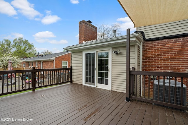 deck featuring cooling unit