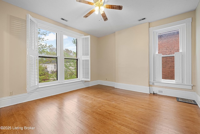 1206 S 6th St, Louisville, KY 40203 - unfurnished room featuring baseboards, a ceiling fan, light wood finished floors, and visible vents
