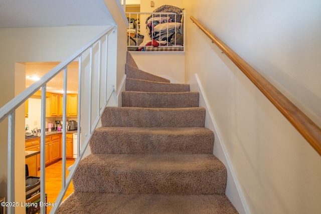 212 La Fontenay Ct, Louisville, KY 40223 - stairway with wood finished floors