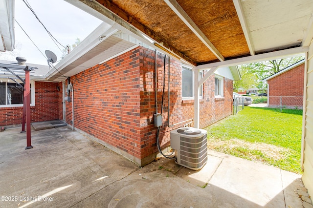 215 Bottorff Dr, Sellersburg, IN 47172 - view of patio / terrace featuring fence and central air condition unit