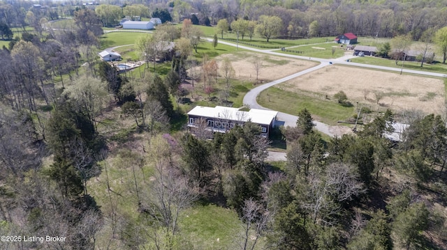 aerial view featuring a rural view