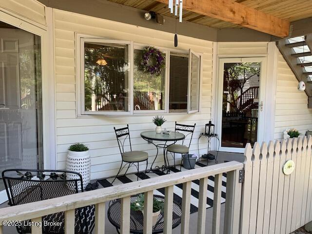 325 Rosewood Dr, Louisville, KY 40223 - wooden terrace with covered porch