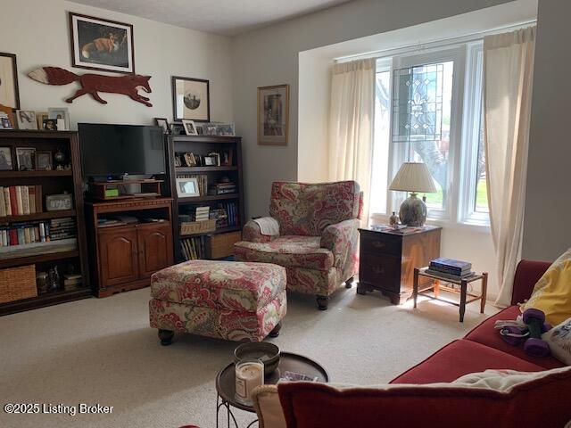 325 Rosewood Dr, Louisville, KY 40223 - carpeted living room with healthy amount of natural light