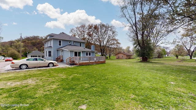 702 11th St, Carrollton, KY 41008 - view of yard with a wooden deck