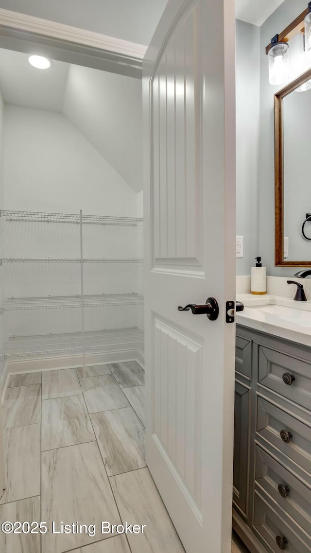 interior space with a sink