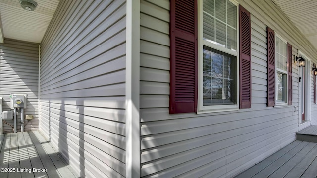 view of home's exterior with a porch