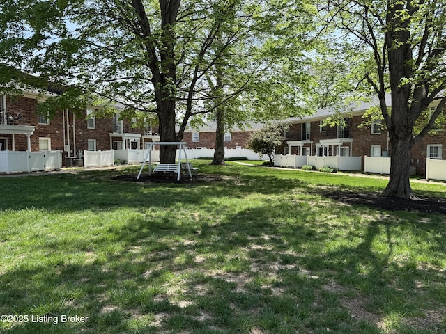 view of yard featuring fence