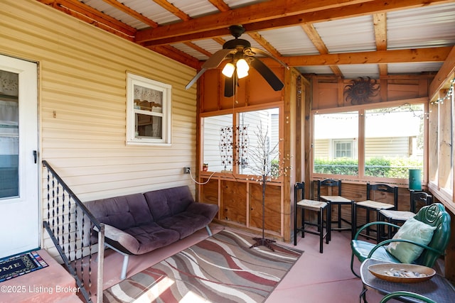 1035 Lydia St, Louisville, KY 40217 - sunroom / solarium with ceiling fan