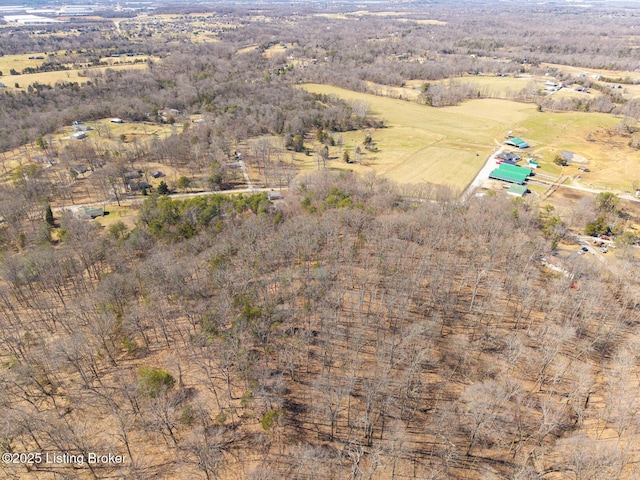 aerial view with a rural view