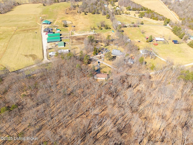 drone / aerial view with a rural view