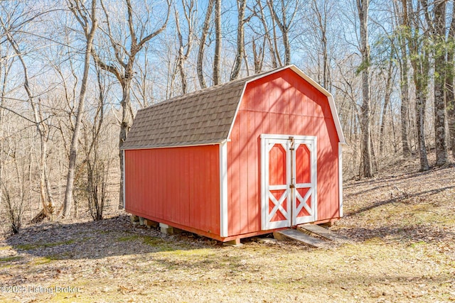 view of shed