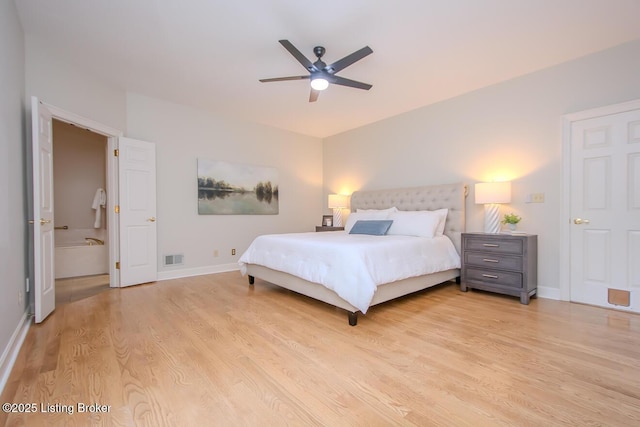 1038 Garden Creek Cir, Louisville, KY 40223 - bedroom featuring light wood-style flooring, baseboards, and ceiling fan