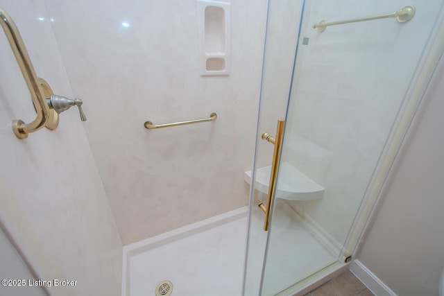 1038 Garden Creek Cir, Louisville, KY 40223 - full bathroom with a shower stall and tile patterned flooring