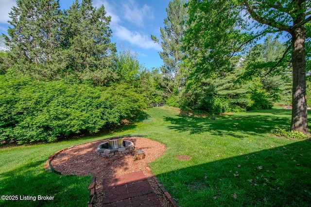 1038 Garden Creek Cir, Louisville, KY 40223 - view of grassy yard with a fire pit