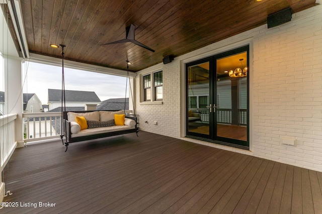 11004 Meeting St, Prospect, KY 40059 - deck with french doors and ceiling fan