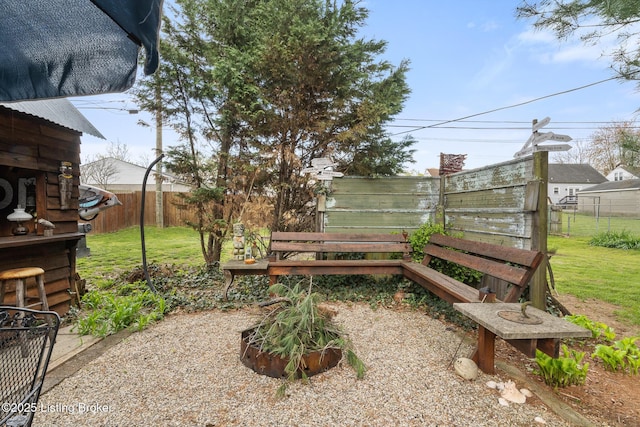 view of yard featuring a fenced backyard