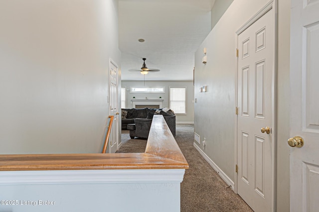 5416 Bannon Crossings Dr, Louisville, KY 40218 - hallway featuring carpet flooring and baseboards