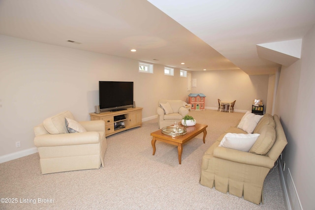 1304 Isleworth Dr, Louisville, KY 40245 - living room featuring carpet flooring, recessed lighting, and baseboards